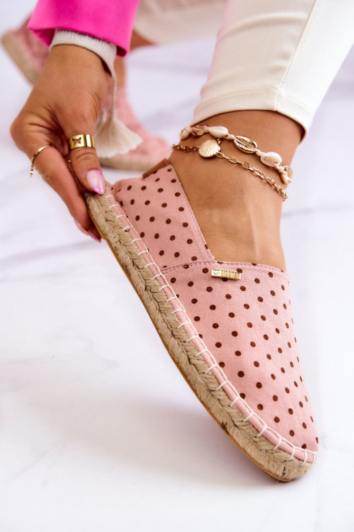 espadrilės su taškeliais Big Star JJ274869 rožinės spalvos  espadrilės su taškeliais Big Star JJ274869 rožinės spalvos