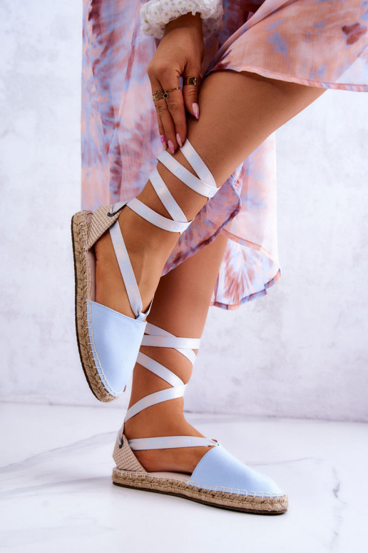 Suvarstomos espadrilės Big Star JJ274863 mėlynos spalvos  Suvarstomos espadrilės Big Star JJ274863 mėlynos spalvos