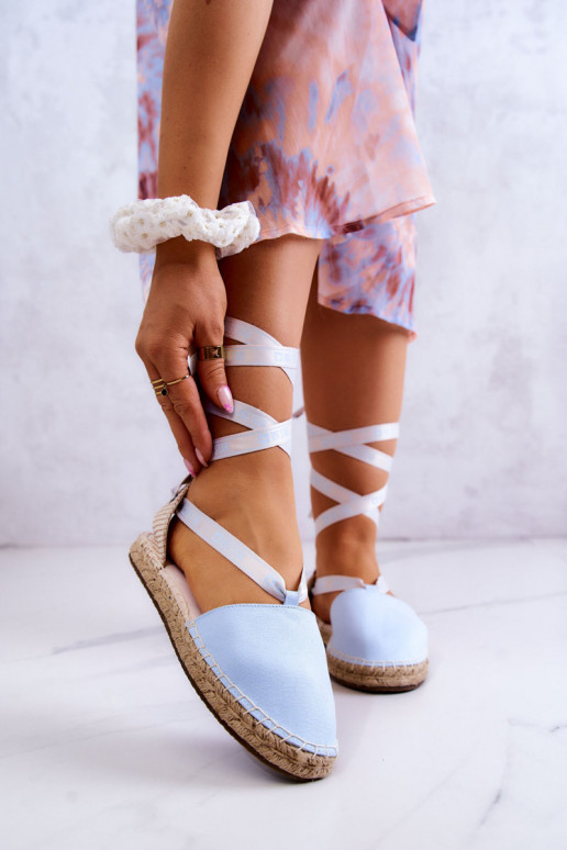 Suvarstomos espadrilės Big Star JJ274863 mėlynos spalvos  Suvarstomos espadrilės Big Star JJ274863 mėlynos spalvos