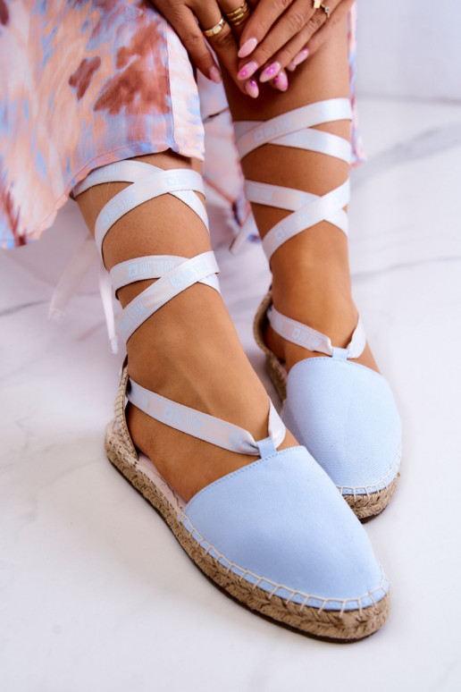 Suvarstomos espadrilės Big Star JJ274863 mėlynos spalvos  Suvarstomos espadrilės Big Star JJ274863 mėlynos spalvos