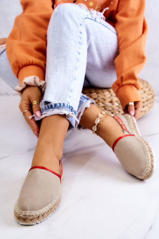 Medžiaginės espadrilės  Big Star JJ274879 smėlio spalvos Medžiaginės espadrilės  Big Star JJ274879 smėlio spalvos