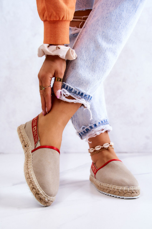 Medžiaginės espadrilės  Big Star JJ274879 smėlio spalvos Medžiaginės espadrilės  Big Star JJ274879 smėlio spalvos