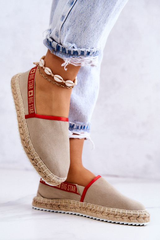 Medžiaginės espadrilės  Big Star JJ274879 smėlio spalvos Medžiaginės espadrilės  Big Star JJ274879 smėlio spalvos