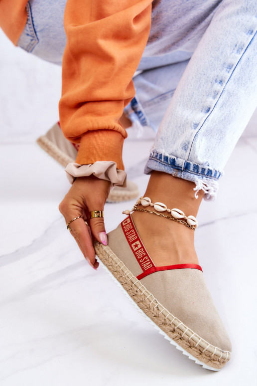Medžiaginės espadrilės  Big Star JJ274879 smėlio spalvos Medžiaginės espadrilės  Big Star JJ274879 smėlio spalvos