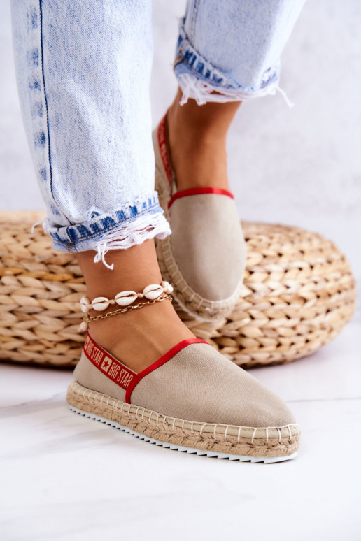 Medžiaginės espadrilės  Big Star JJ274879 smėlio spalvos Medžiaginės espadrilės  Big Star JJ274879 smėlio spalvos