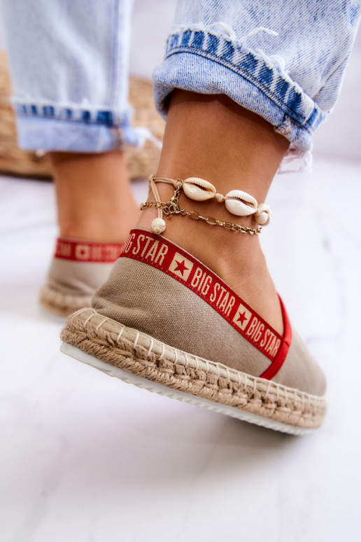 Medžiaginės espadrilės  Big Star JJ274879 smėlio spalvos Medžiaginės espadrilės  Big Star JJ274879 smėlio spalvos