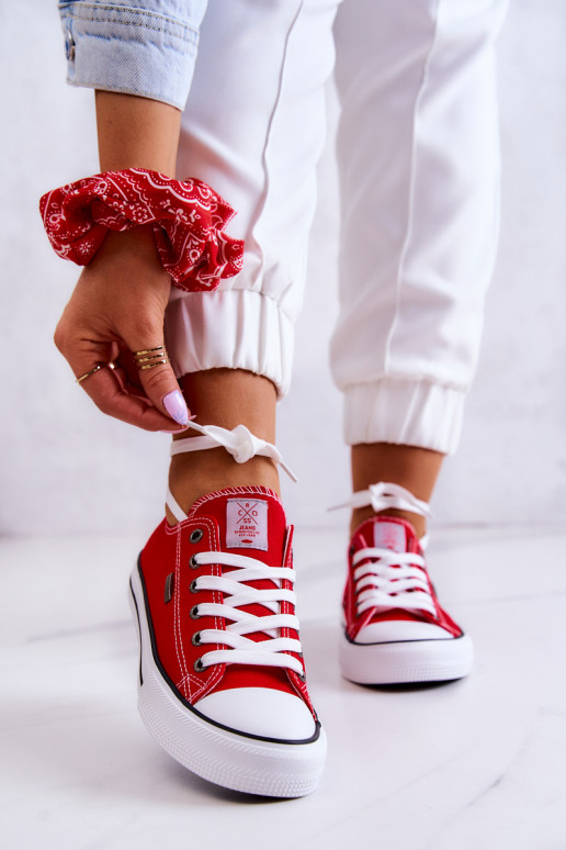  Klasikinio modelio laisvalaikio batai Cross Jeans JJ2R4010C raudonos spalvos