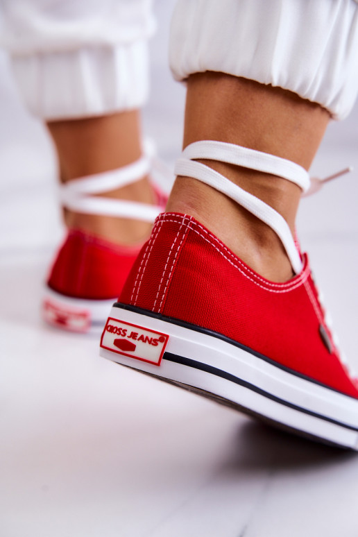  Klasikinio modelio laisvalaikio batai Cross Jeans JJ2R4010C raudonos spalvos