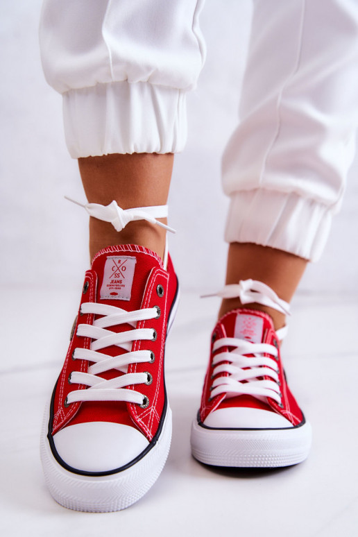  Klasikinio modelio laisvalaikio batai Cross Jeans JJ2R4010C raudonos spalvos