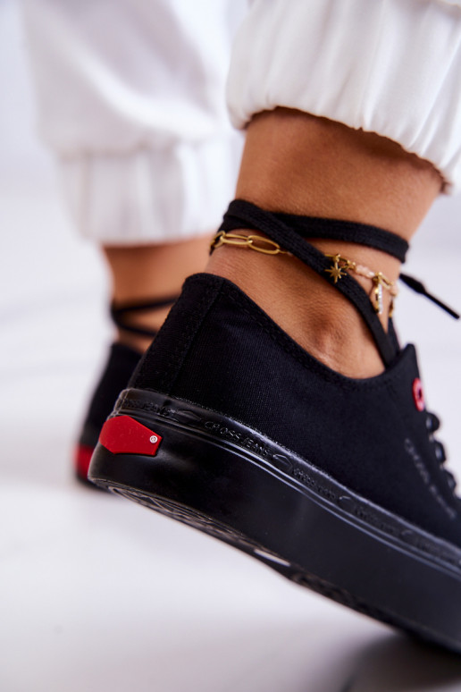 Klasikinio modelio laisvalaikio batai Cross Jeans JJ2R4019C juodos spalvos