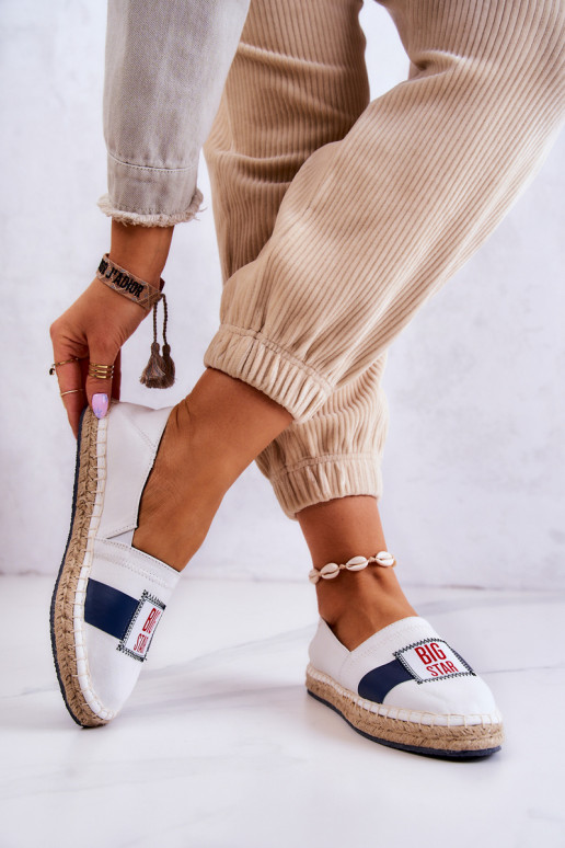 Stilingos Slip On espadrilės Big Star JJ274964 Baltos-tamsiai mėlynos spalvos Stilingos Slip On espadrilės Big Star JJ274964 Baltos-tamsiai mėlynos spalvos