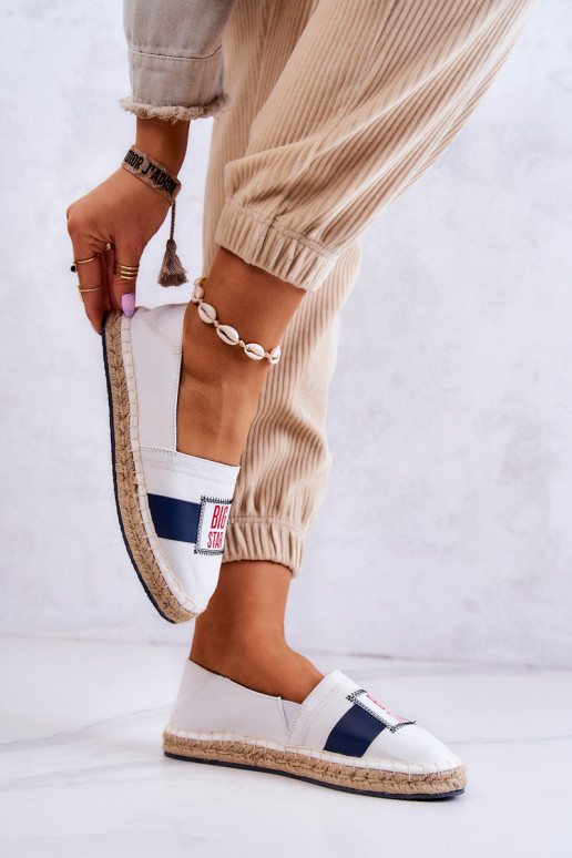 Stilingos Slip On espadrilės Big Star JJ274964 Baltos-tamsiai mėlynos spalvos Stilingos Slip On espadrilės Big Star JJ274964 Baltos-tamsiai mėlynos spalvos