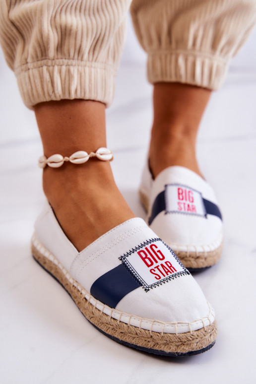 Stilingos Slip On espadrilės Big Star JJ274964 Baltos-tamsiai mėlynos spalvos Stilingos Slip On espadrilės Big Star JJ274964 Baltos-tamsiai mėlynos spalvos