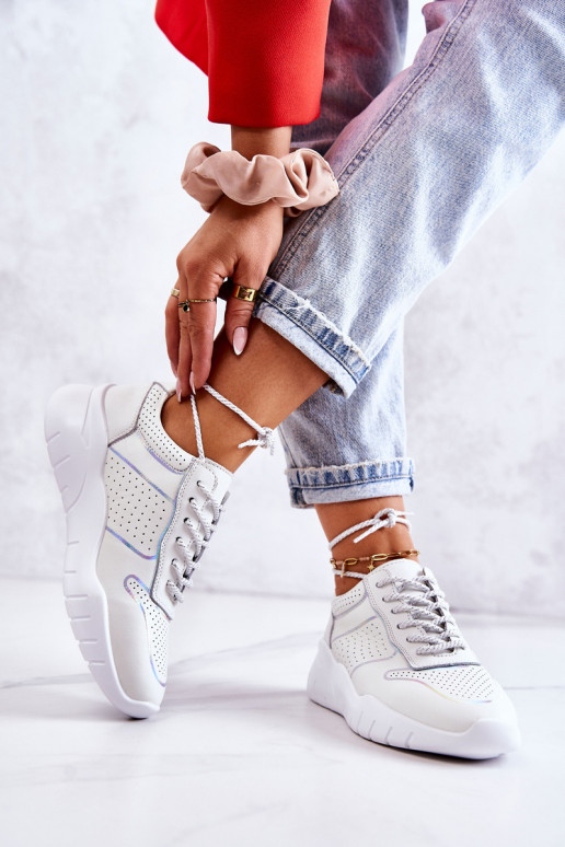Klasikinio modelio  Sneakers batai modelio batai baltos spalvos Carly Klasikinio modelio  Sneakers batai modelio batai baltos spalvos Carly