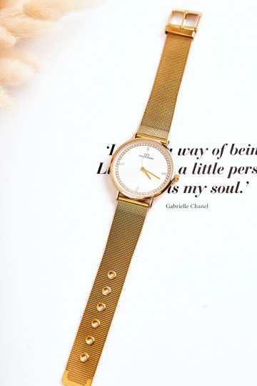 Dámské analogové hodinky Giorgio & Dario se kubickými zirkony zlatý 2