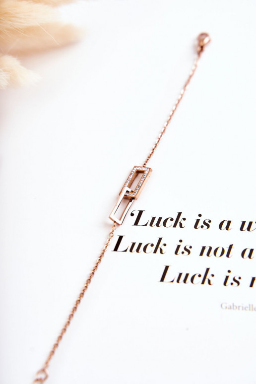 Dámský náramek celebrity ocel s kubickými zirkony růžové zlato Dámský náramek celebrity ocel s kubickými zirkony růžové zlato