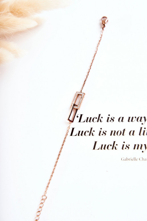 Dámský náramek celebrity ocel s kubickými zirkony růžové zlato Dámský náramek celebrity ocel s kubickými zirkony růžové zlato