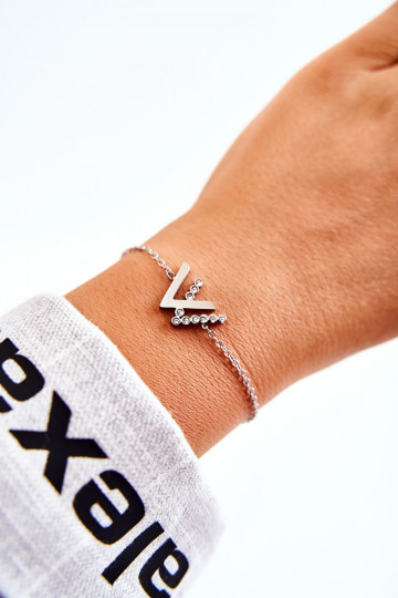 Náramek Na řetízku Se Zirkony stříbrný 2