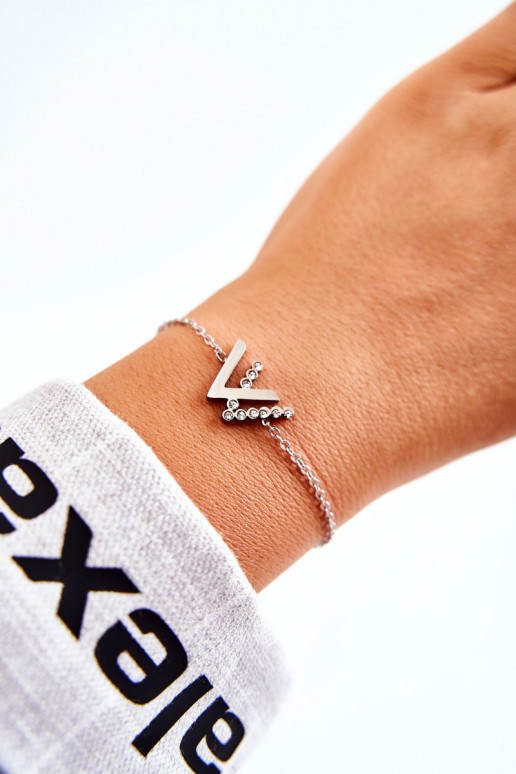 Náramek Na řetízku Se Zirkony stříbrný Náramek Na řetízku Se Zirkony stříbrný