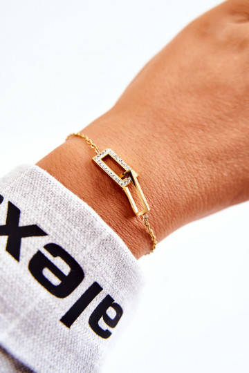 Dámský náramek celebrity ocel s kubickými zirkony zlato 2