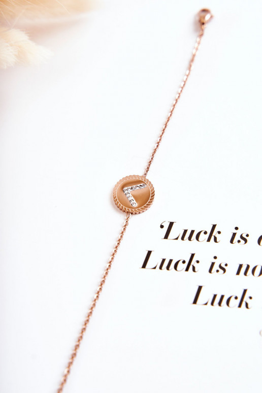 Dámský náramek celebrit s ornamentem a kubickými zirkony v růžovém zlatě Dámský náramek celebrit s ornamentem a kubickými zirkony v růžovém zlatě