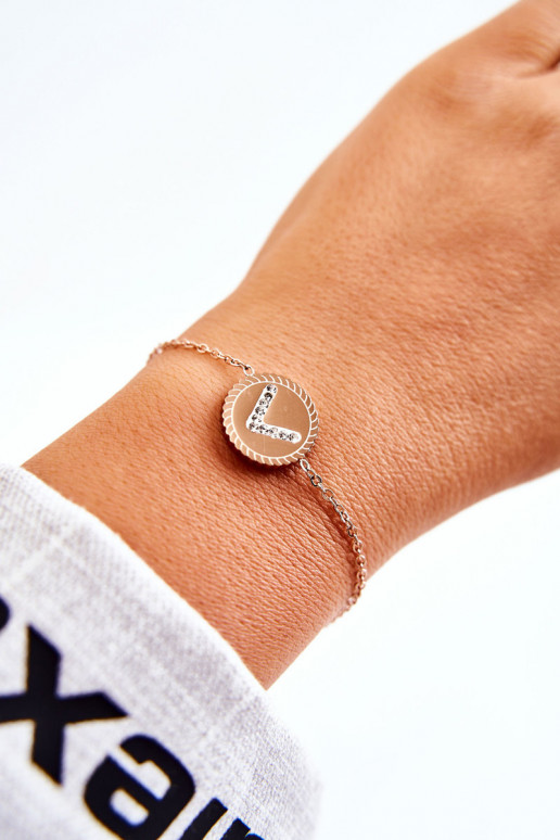 Dámský náramek celebrit s ornamentem a kubickými zirkony v růžovém zlatě Dámský náramek celebrit s ornamentem a kubickými zirkony v růžovém zlatě