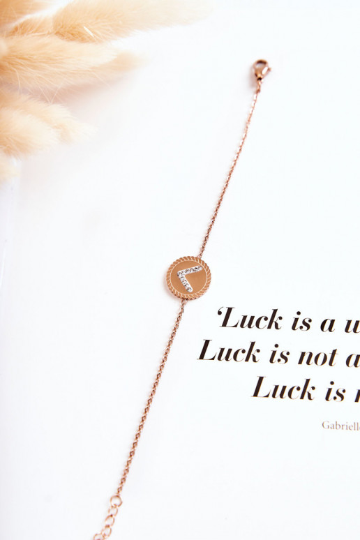 Dámský náramek celebrit s ornamentem a kubickými zirkony v růžovém zlatě Dámský náramek celebrit s ornamentem a kubickými zirkony v růžovém zlatě