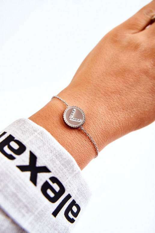 Dámský náramek celebrit s ornamentem a kubickými zirkony v stříbrný Dámský náramek celebrit s ornamentem a kubickými zirkony v stříbrný