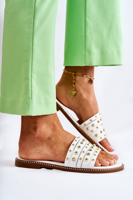  Šlepetės su ornamentais baltos spalvos Brien