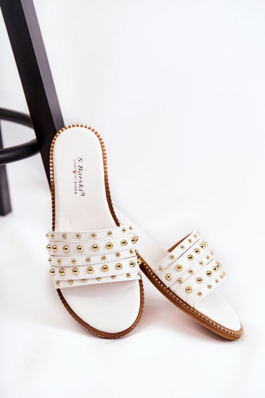  Šlepetės su ornamentais baltos spalvos Brien