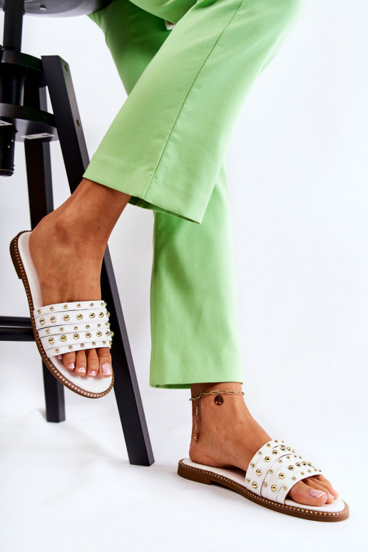  Šlepetės su ornamentais baltos spalvos Brien