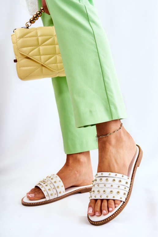  Šlepetės su ornamentais baltos spalvos Brien