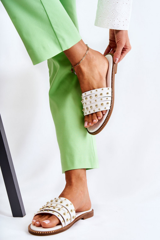  Šlepetės su ornamentais baltos spalvos Brien