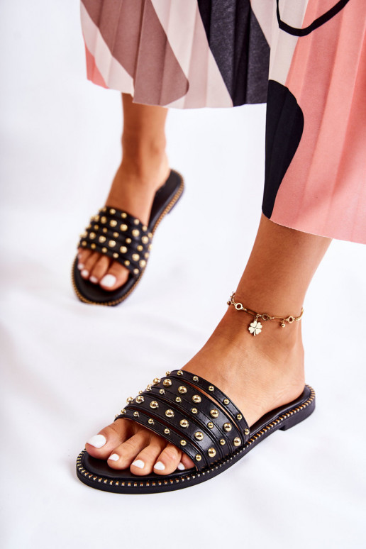  Šlepetės su ornamentais juodos spalvos Brien