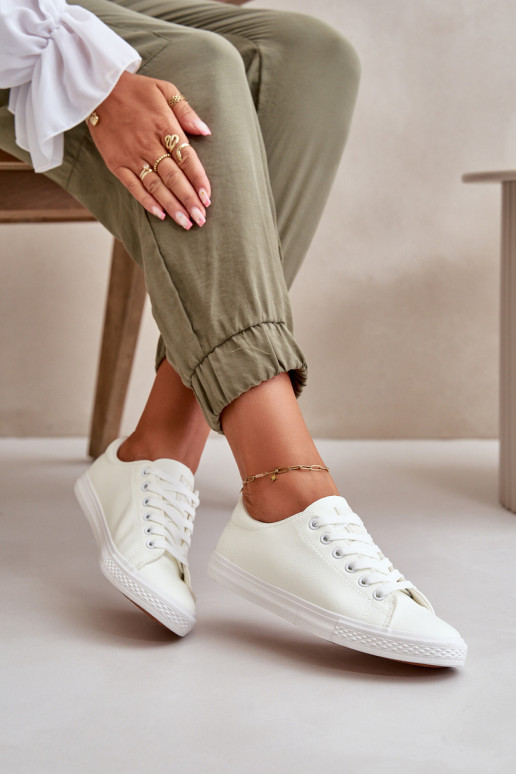 Dámské klasické kožené tenisky bílé Misima