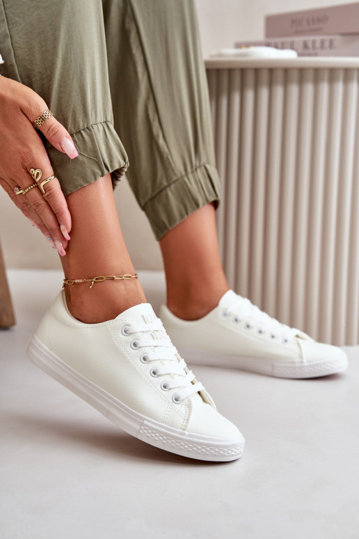 Dámské klasické kožené tenisky bílé Misima