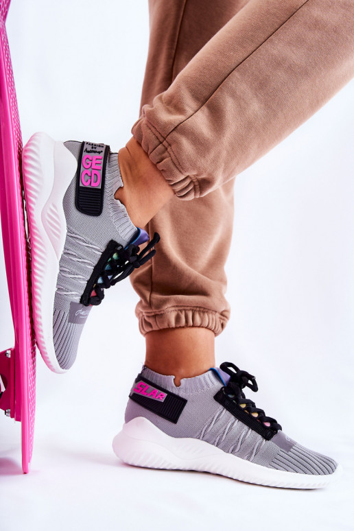 Sneakers modelio batai pilkos spalvos Klayra  Sneakers modelio batai pilkos spalvos Klayra