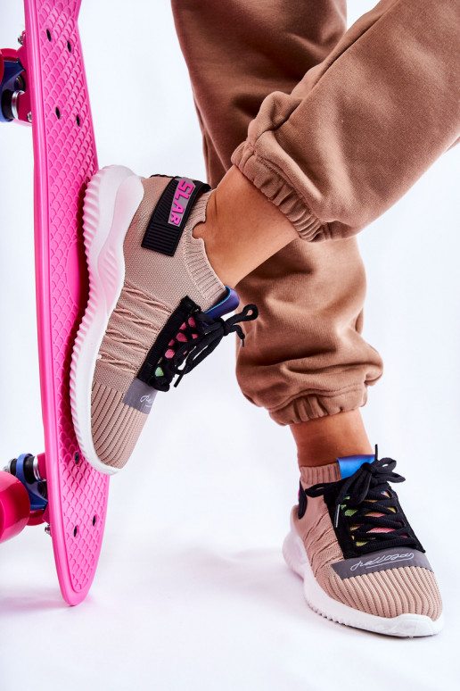 Sneakers modelio batai smėlio spalvos Klayra Sneakers modelio batai smėlio spalvos Klayra