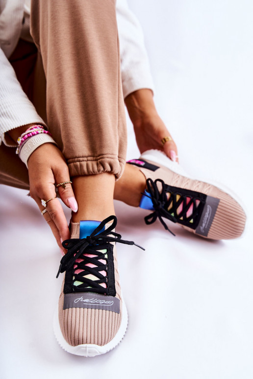 Sneakers modelio batai smėlio spalvos Klayra Sneakers modelio batai smėlio spalvos Klayra