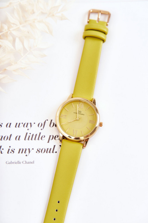 Dámské hodinky na koženém řemínku Giorgio & Dario zelená