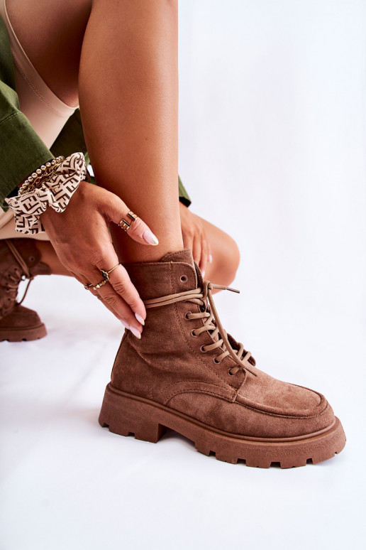  iš zomšos Aulinukai su dirželiais rudos spalvos Vanita