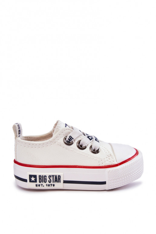 Dětské kožené tenisky BIG STAR KK374040 Bílé Dětské kožené tenisky BIG STAR KK374040 Bílé