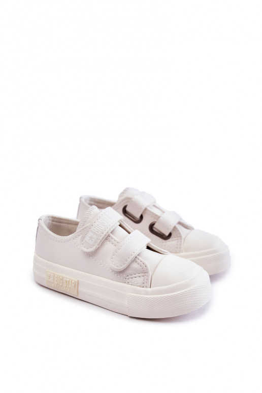 Dětské kožené tenisky na suchý zip BIG STAR KK374091 Bílá Dětské kožené tenisky na suchý zip BIG STAR KK374091 Bílá