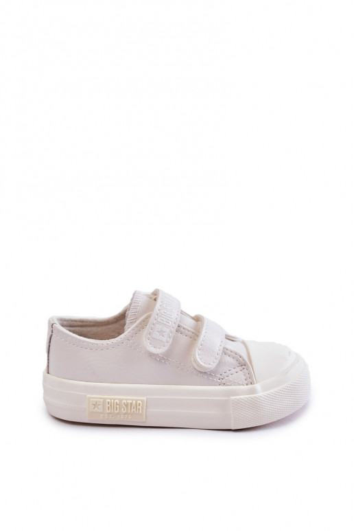 Dětské kožené tenisky na suchý zip BIG STAR KK374091 Bílá Dětské kožené tenisky na suchý zip BIG STAR KK374091 Bílá