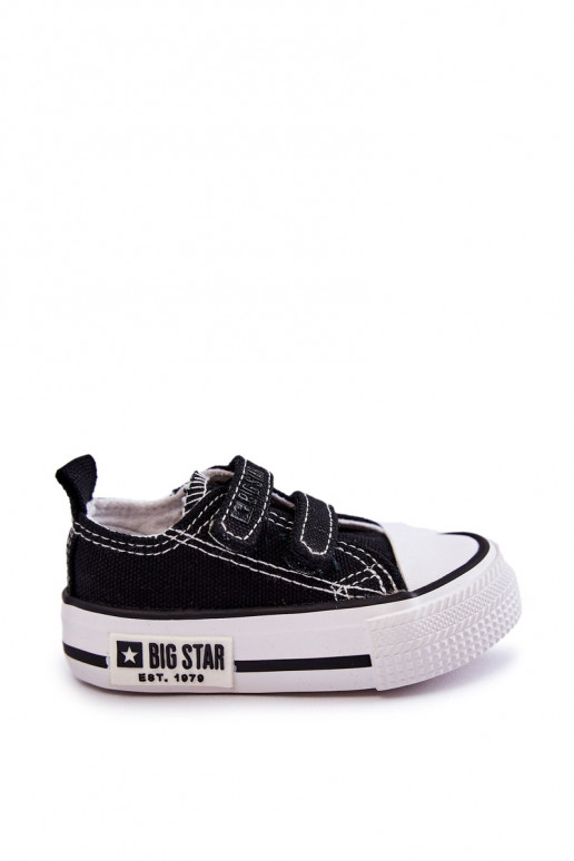 Dětské látkové tenisky se suchým zipem BIG STAR KK374074 Černý a bílý Dětské látkové tenisky se suchým zipem BIG STAR KK374074 Černý a bílý