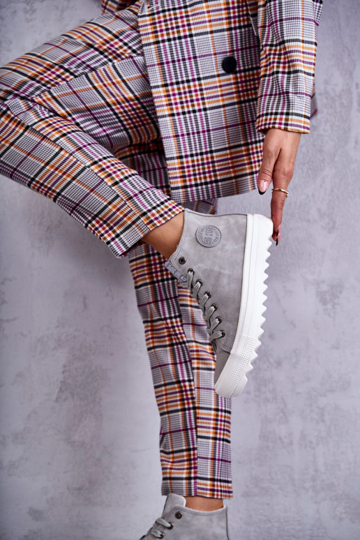 Dámské Tenisky Big Star Vysoké Zateplené Šedé EE274114