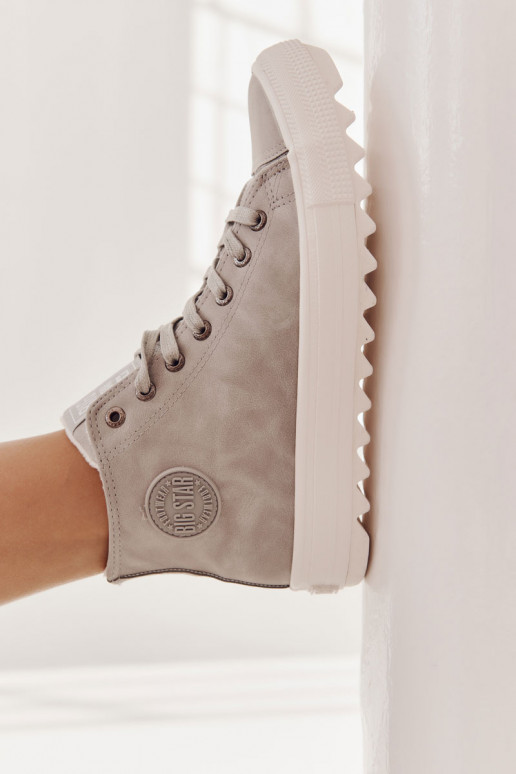 Dámské Tenisky Big Star Vysoké Zateplené Šedé EE274114