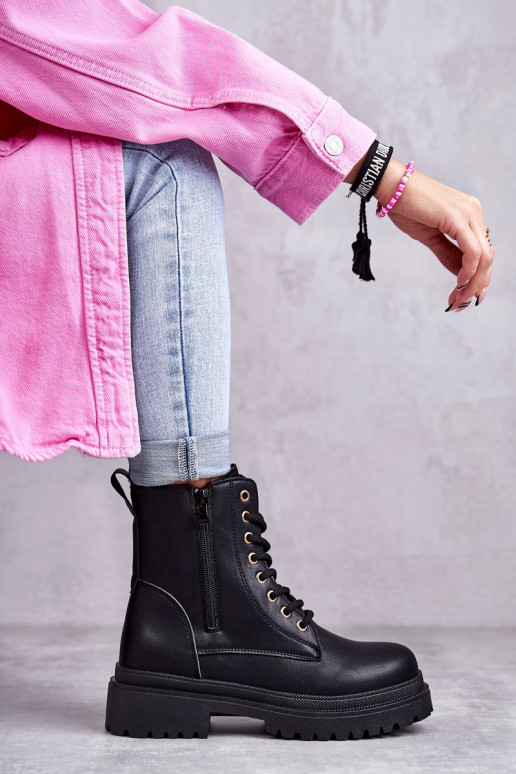 Dámské zateplené kožené kozačky světle Černé Dorchen Dámské zateplené kožené kozačky světle Černé Dorchen