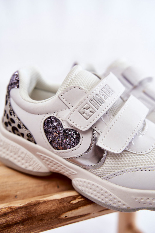 Dětská sportovní obuv na suchý zip Big Star KK374022 Bíle Dětská sportovní obuv na suchý zip Big Star KK374022 Bíle