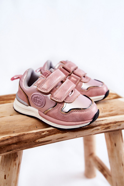 Dětská sportovní obuv na suchý zip Memory Foam System Big Star KK374180 růžove Dětská sportovní obuv na suchý zip Memory Foam System Big Star KK374180 růžove